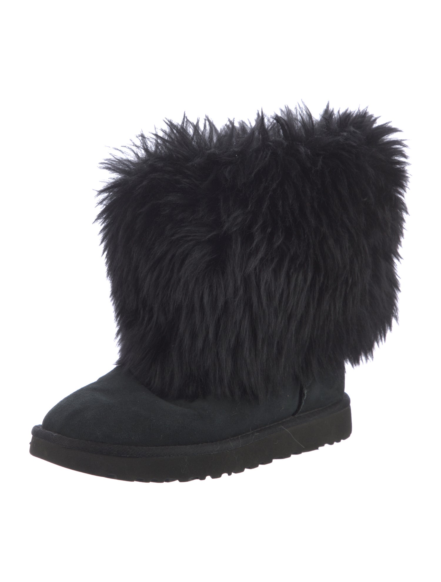 UGG Suede Fur Trim Boots