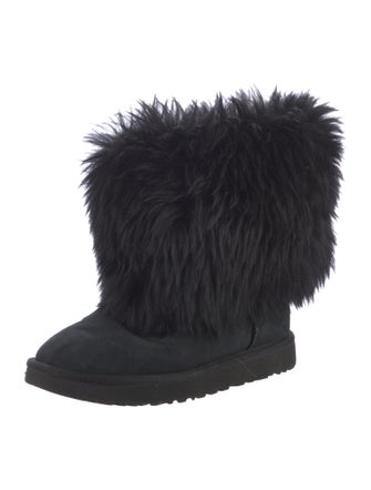UGG Suede Fur Trim Boots