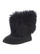 UGG Suede Fur Trim Boots