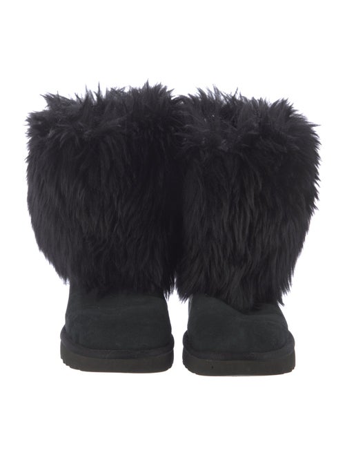 UGG Suede Fur Trim Boots