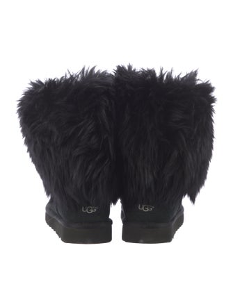 UGG Suede Fur Trim Boots