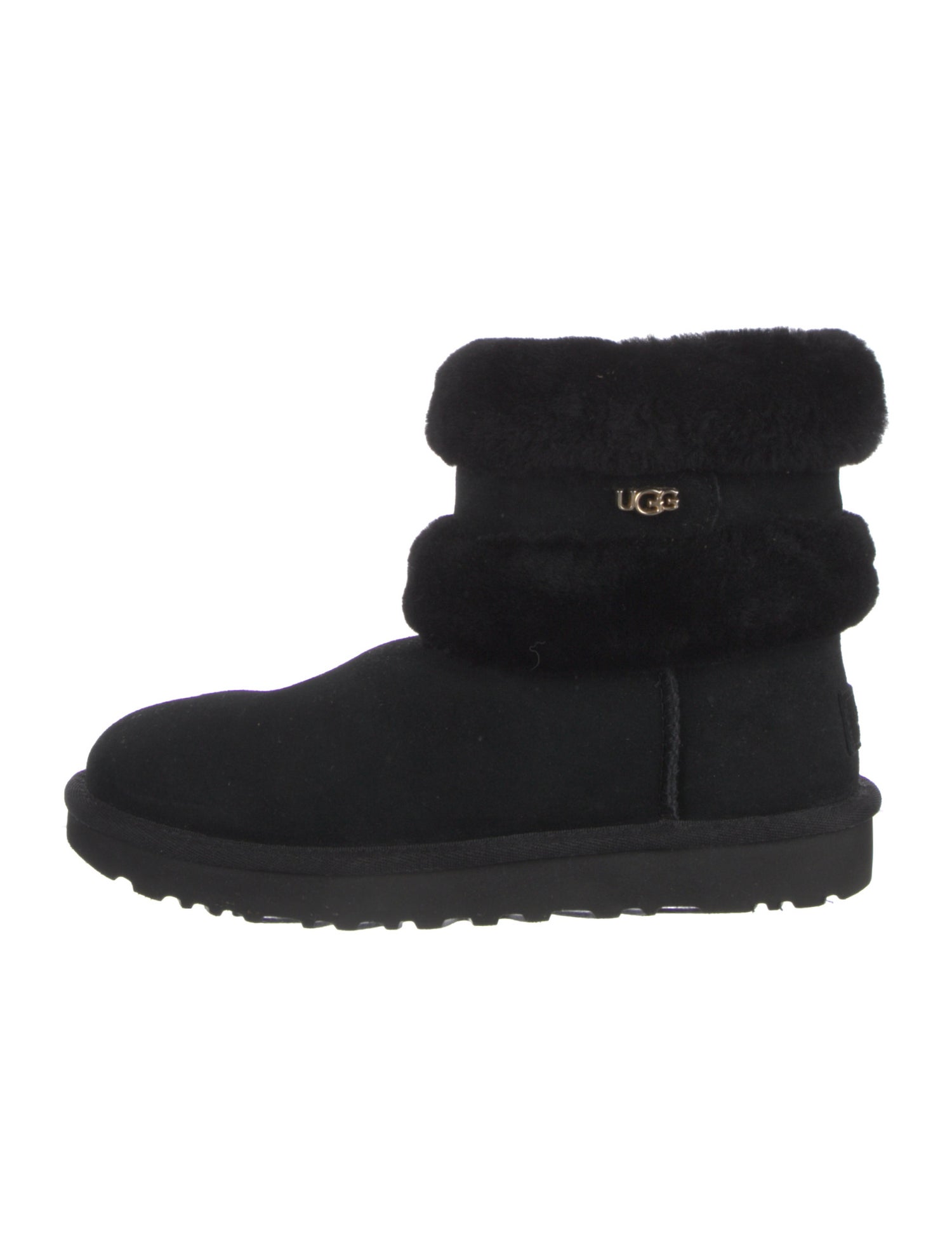UGG Suede Fur Trim Boots