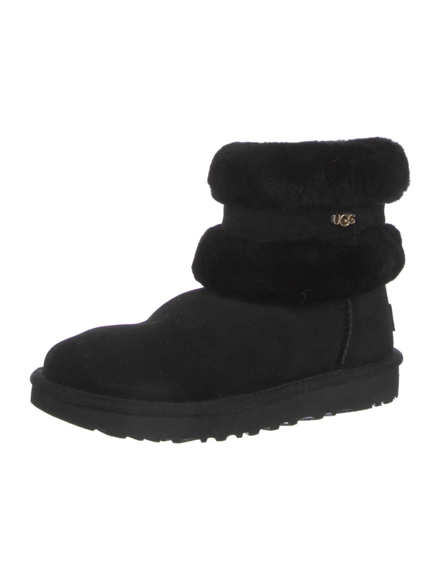 UGG Suede Fur Trim Boots