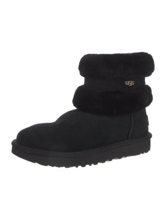 UGG Suede Fur Trim Boots