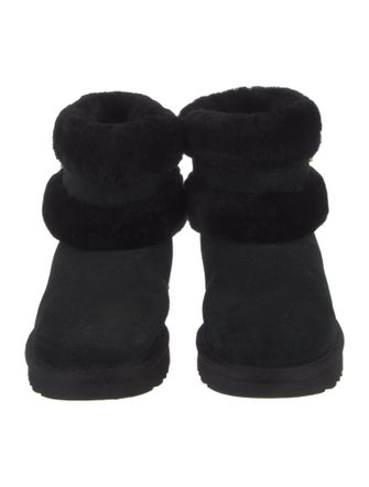 UGG Suede Fur Trim Boots