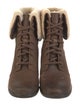 UGG Suede Colorblock Pattern Lace-Up Boots