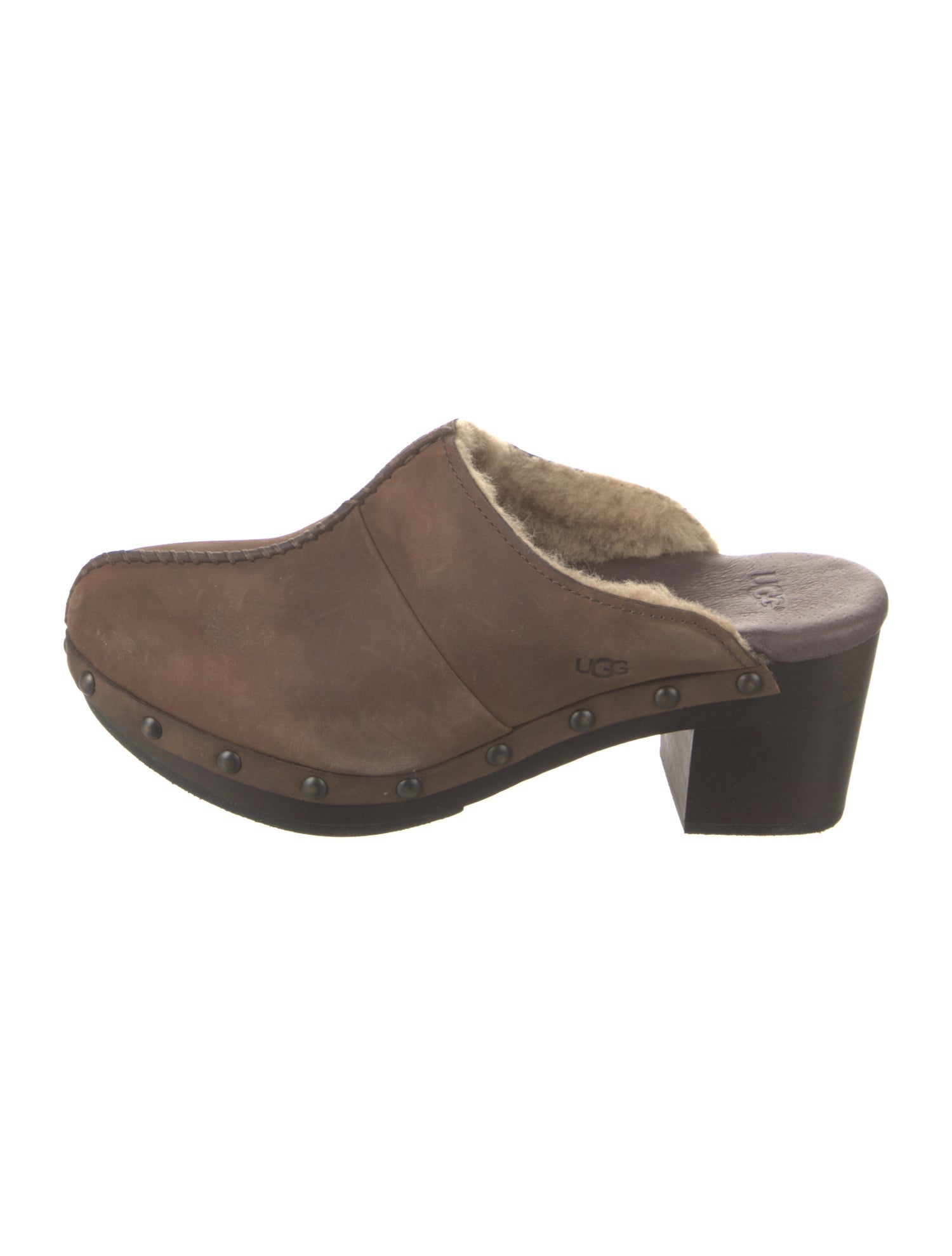 UGG Suede Whipstitch Trim Mules