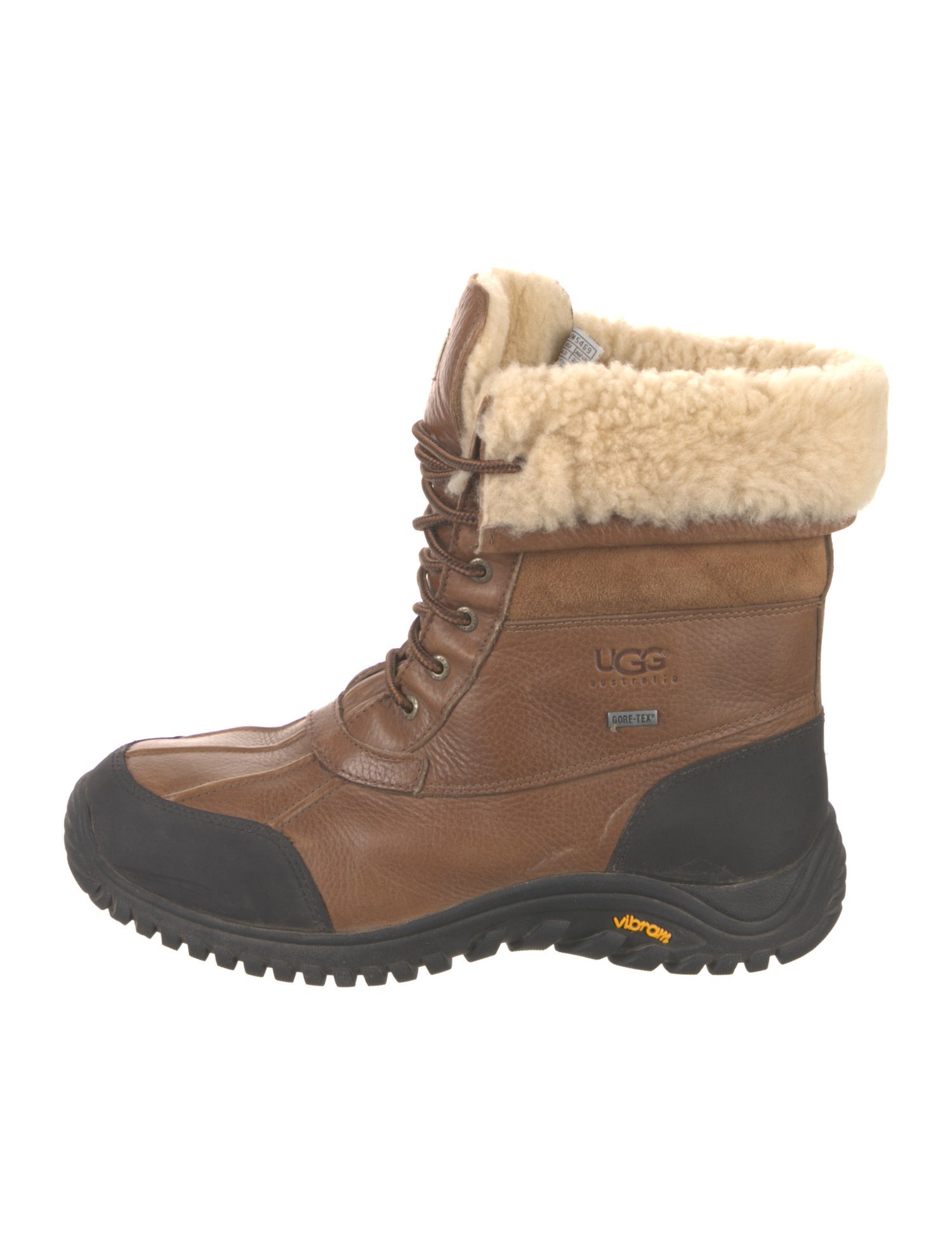 UGG Leather Faux Fur Trim Hiking Boots
