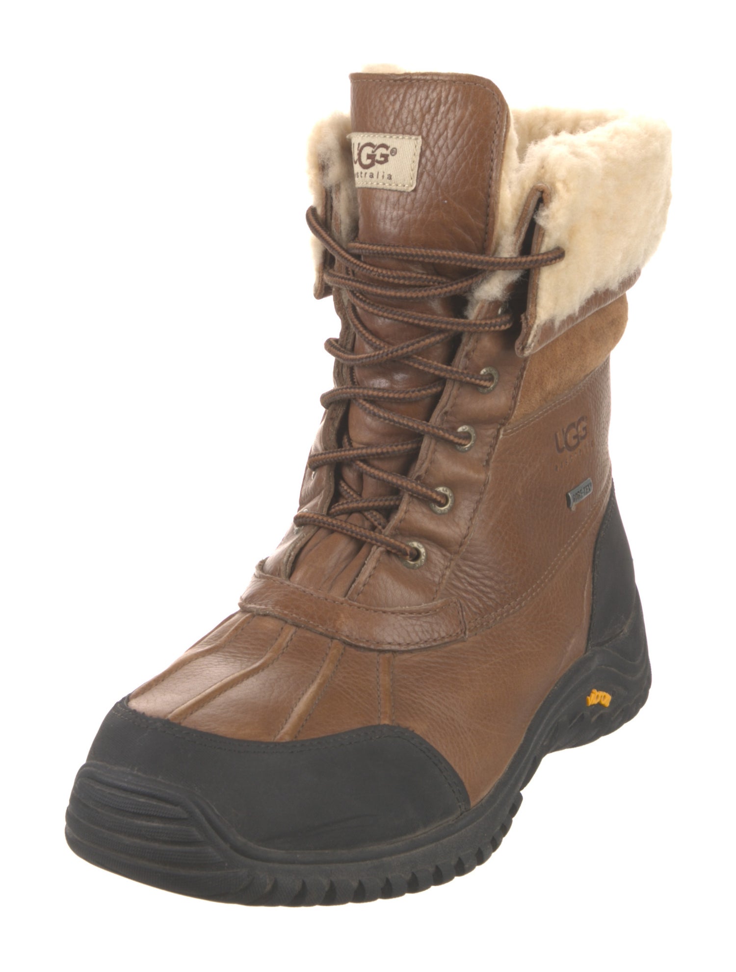 UGG Leather Faux Fur Trim Hiking Boots