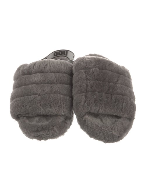 UGG Shearling Graphic Print Slingback Sandals