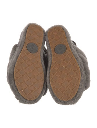 UGG Shearling Graphic Print Slingback Sandals