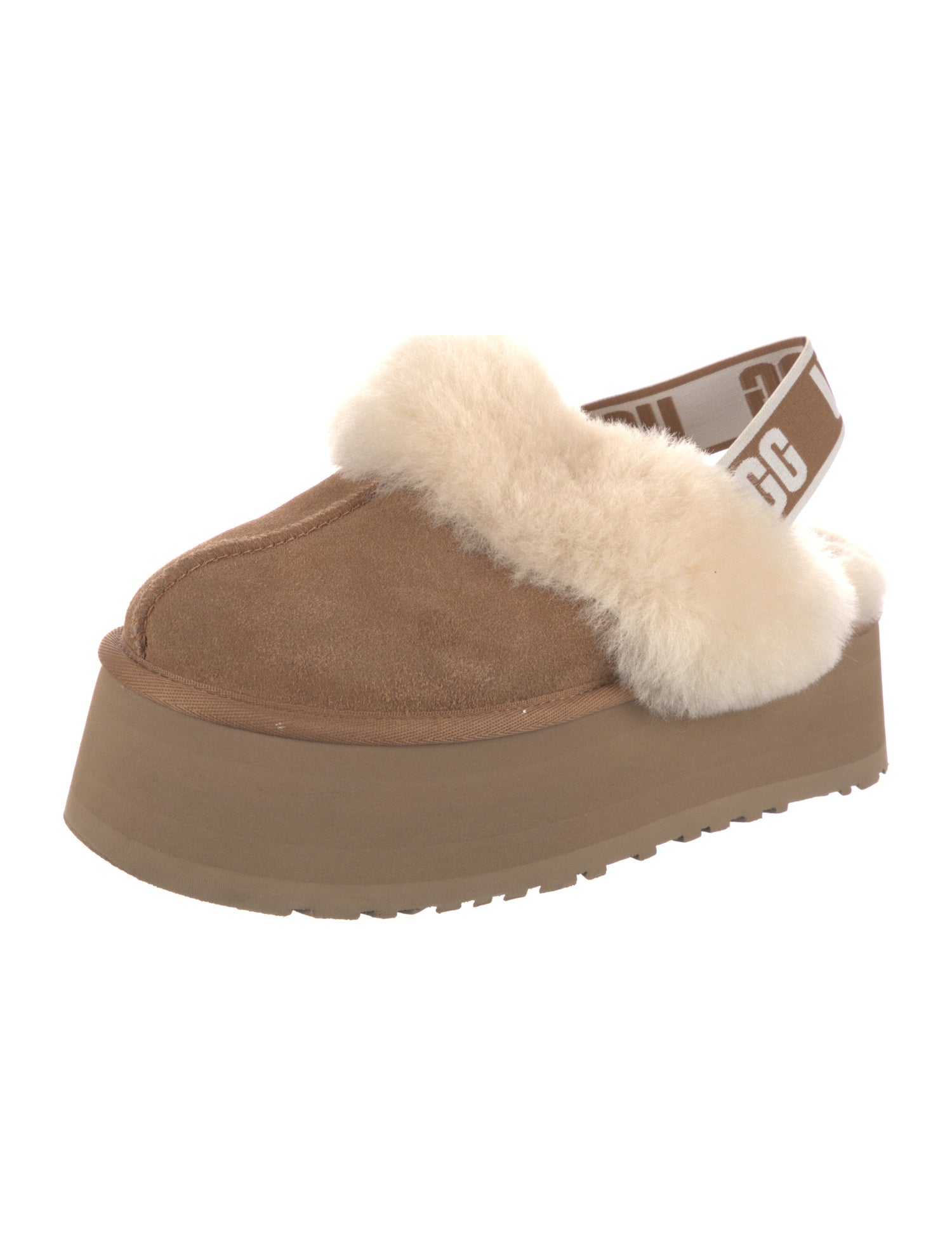UGG Suede Fur Trim Slingback Pumps