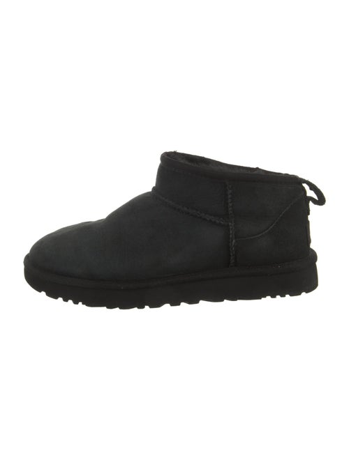 UGG Suede Fur Trim Lace-Up Boots
