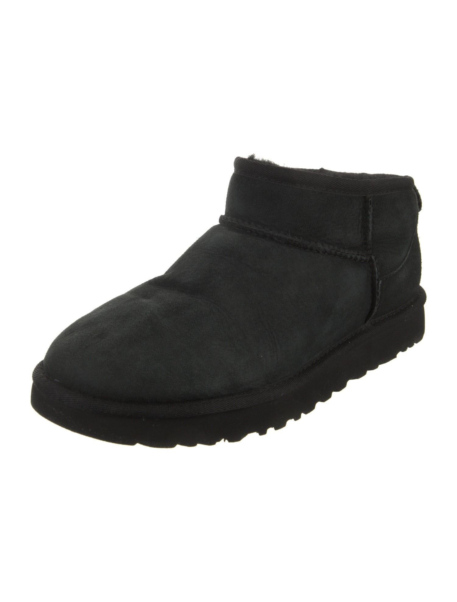 UGG Suede Fur Trim Lace-Up Boots