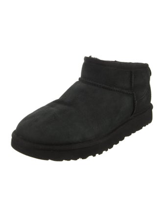 UGG Suede Fur Trim Lace-Up Boots