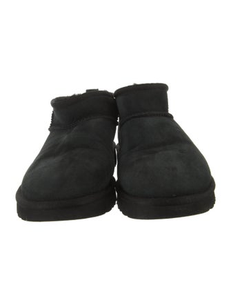 UGG Suede Fur Trim Lace-Up Boots