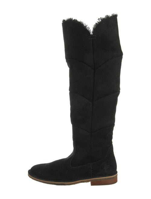 UGG Suede Fur Trim Boots