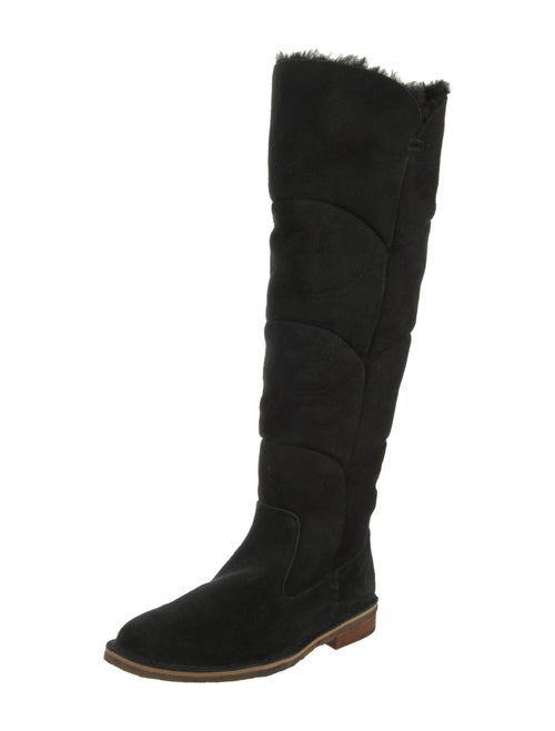 UGG Suede Fur Trim Boots