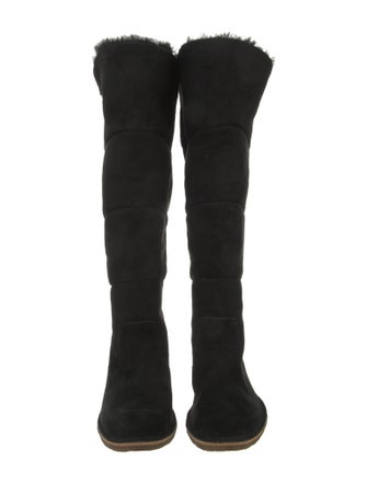 UGG Suede Fur Trim Boots