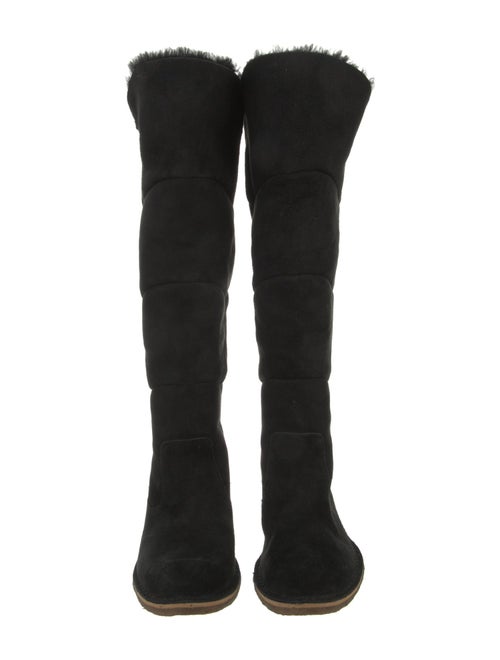 UGG Suede Fur Trim Boots