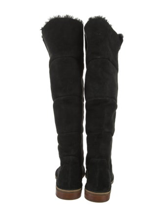 UGG Suede Fur Trim Boots