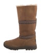 UGG Suede Striped Moto Boots