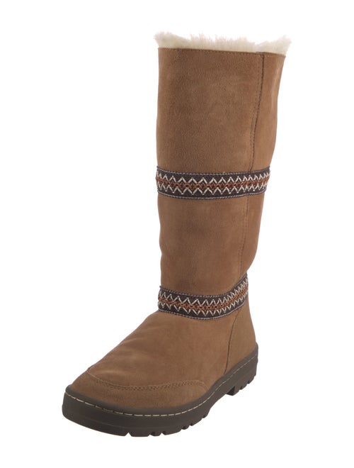 UGG Suede Striped Moto Boots