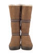 UGG Suede Striped Moto Boots