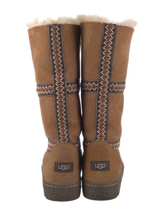 UGG Suede Striped Moto Boots
