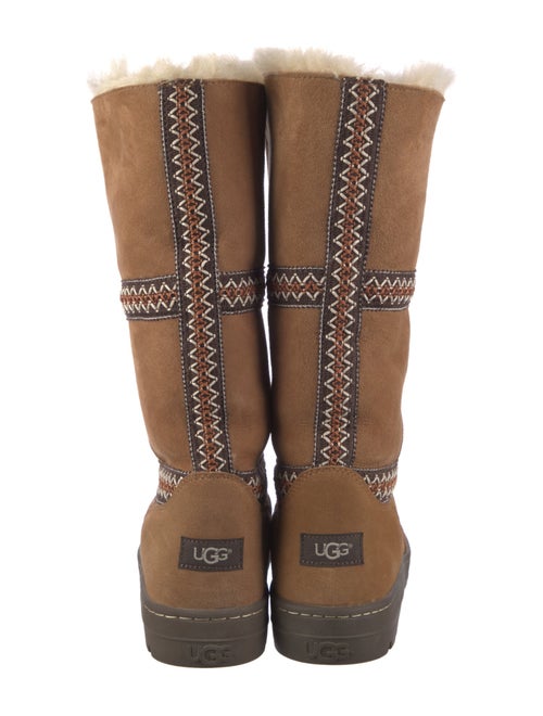 UGG Suede Striped Moto Boots