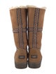 UGG Suede Striped Moto Boots