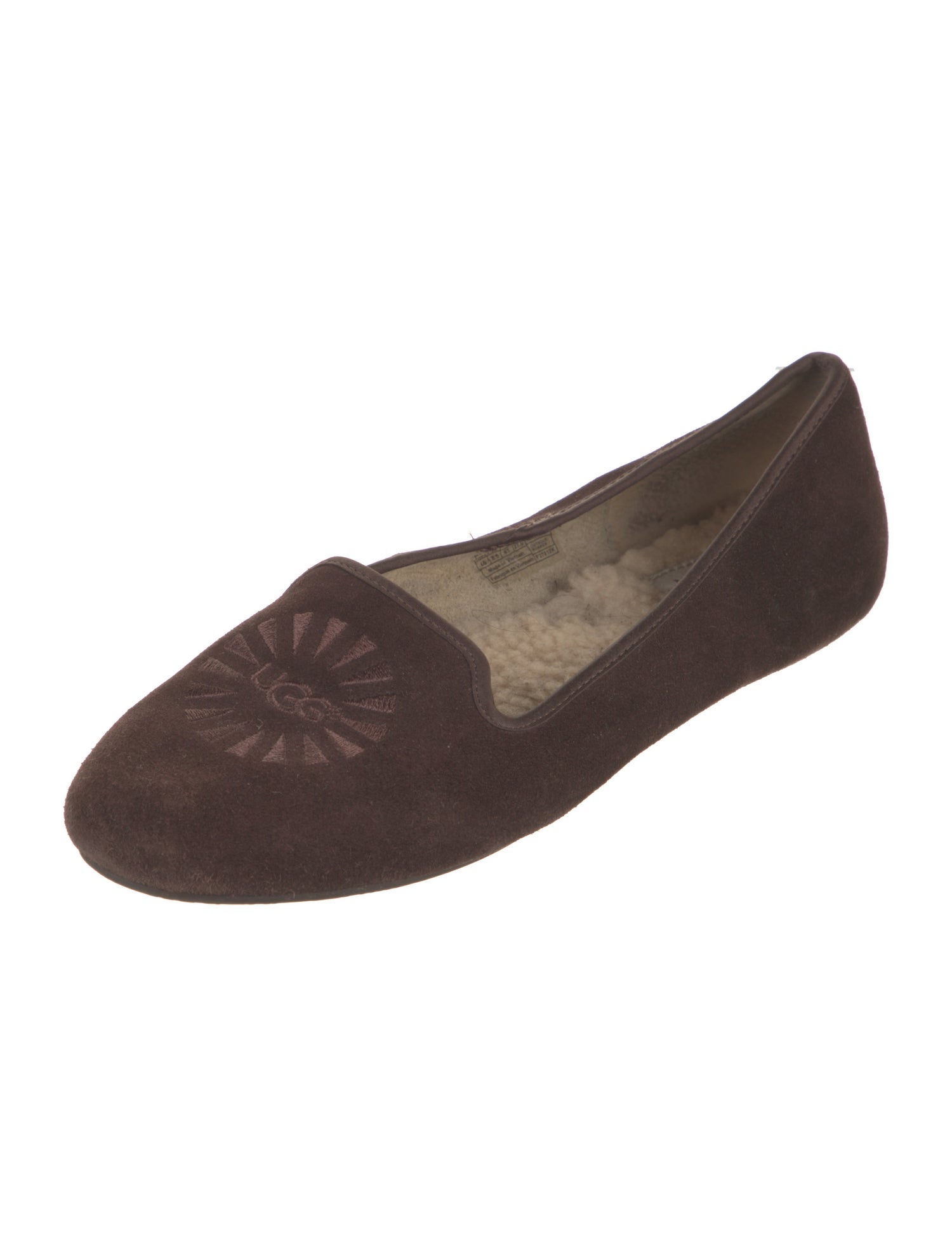 UGG Suede Embroidered Accent Ballet Flats