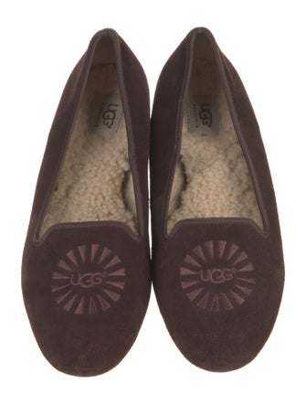UGG Suede Embroidered Accent Ballet Flats