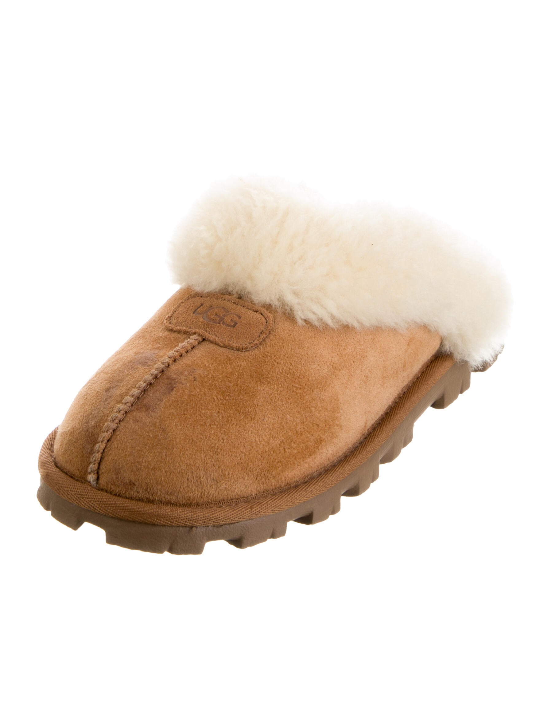 UGG Suede Fur Trim Mules