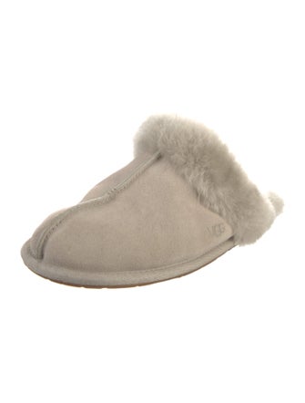 UGG Suede Fur Trim Mules
