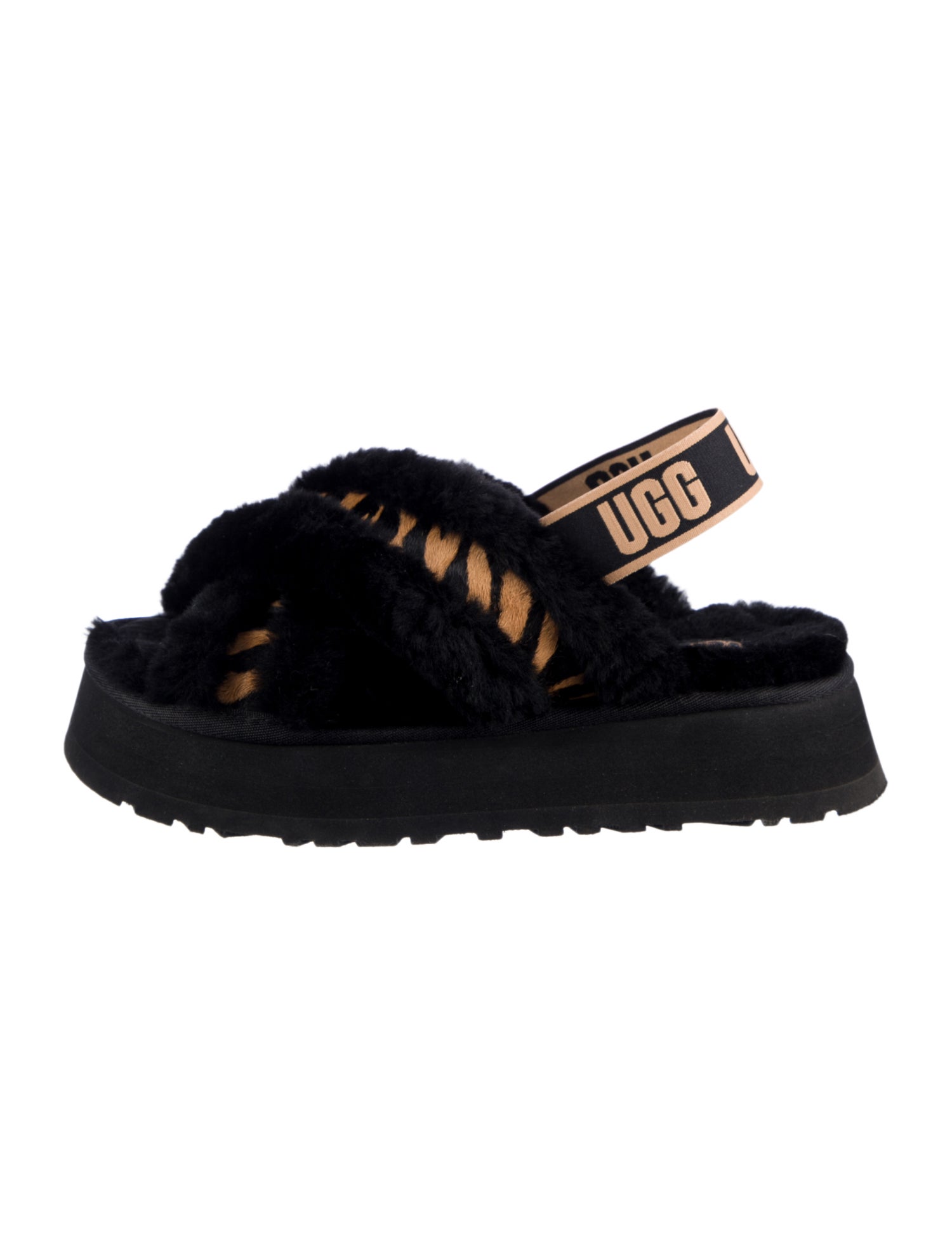 UGG Shearling Printed Slingback Pumps