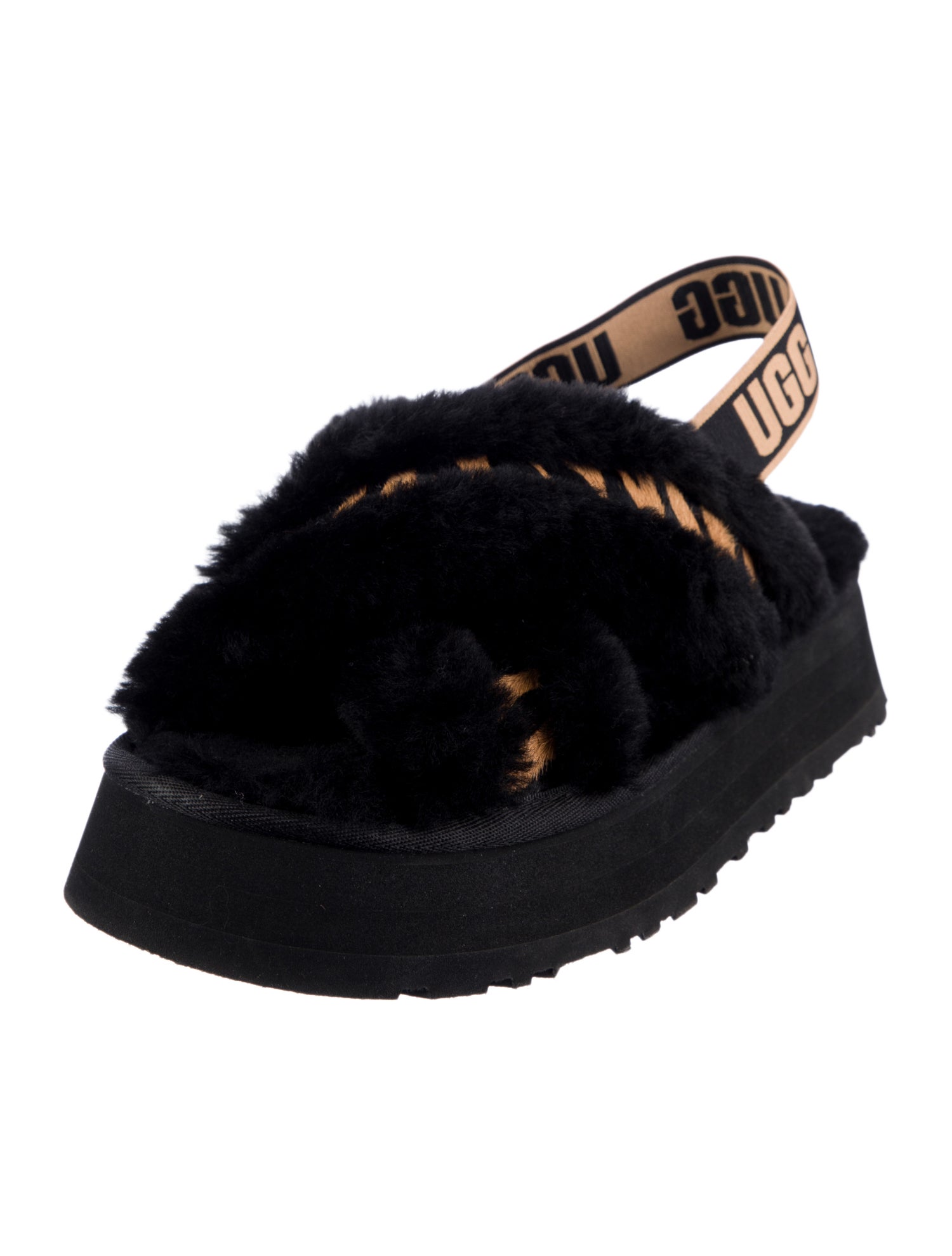 UGG Shearling Printed Slingback Pumps