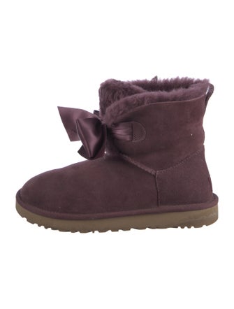 UGG Suede Bow Accents Lace-Up Boots
