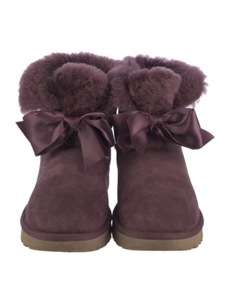 UGG Suede Bow Accents Lace-Up Boots