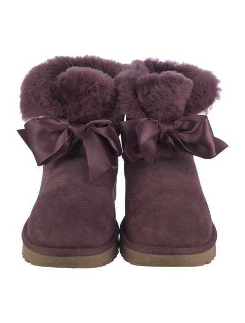 UGG Suede Bow Accents Lace-Up Boots