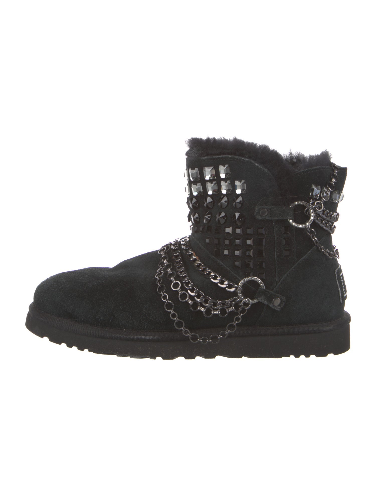 UGG Suede Chain-Link Accents Boots
