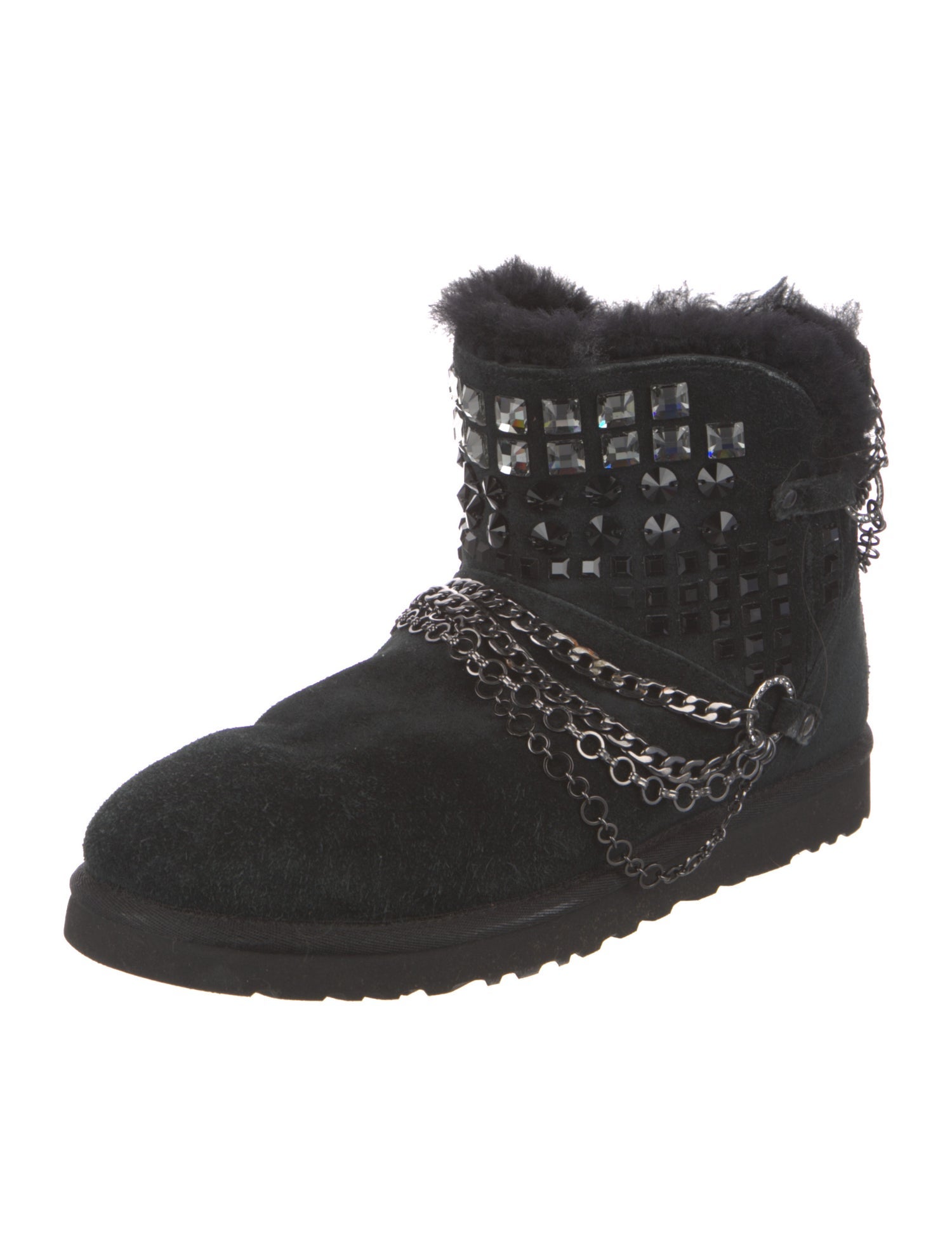UGG Suede Chain-Link Accents Boots