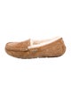 UGG Suede Fur Trim Moccasins