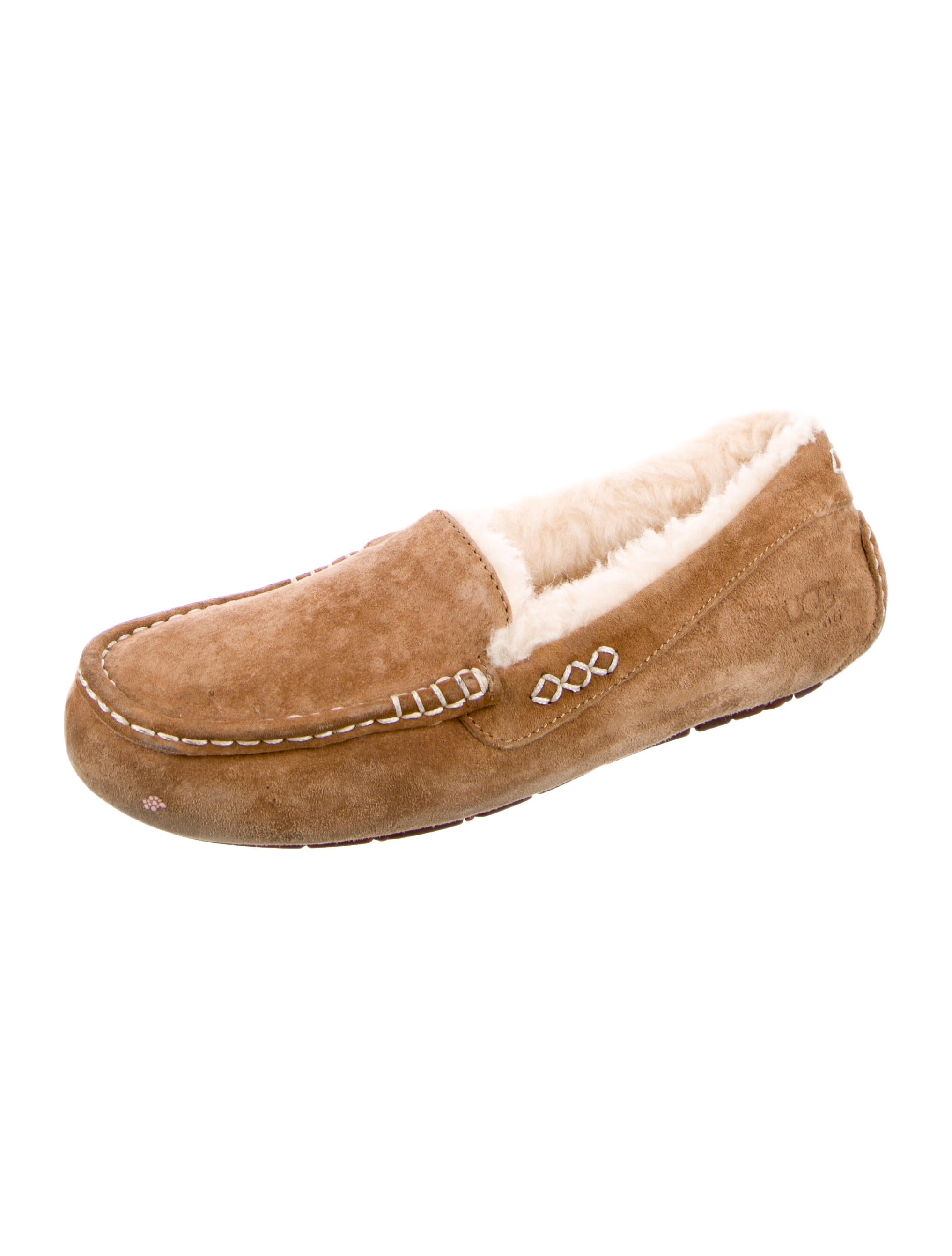 UGG Suede Fur Trim Moccasins