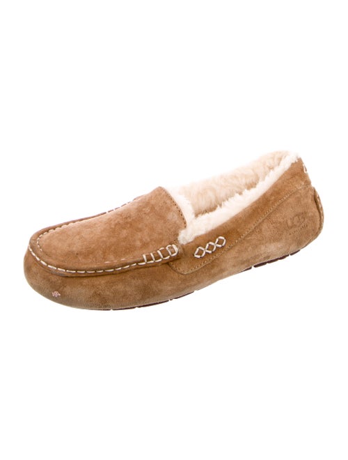UGG Suede Fur Trim Moccasins