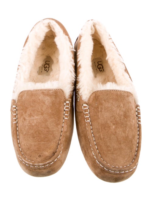 UGG Suede Fur Trim Moccasins