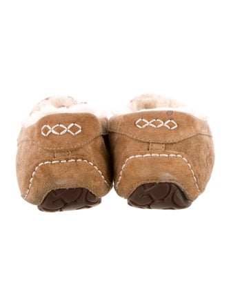 UGG Suede Fur Trim Moccasins