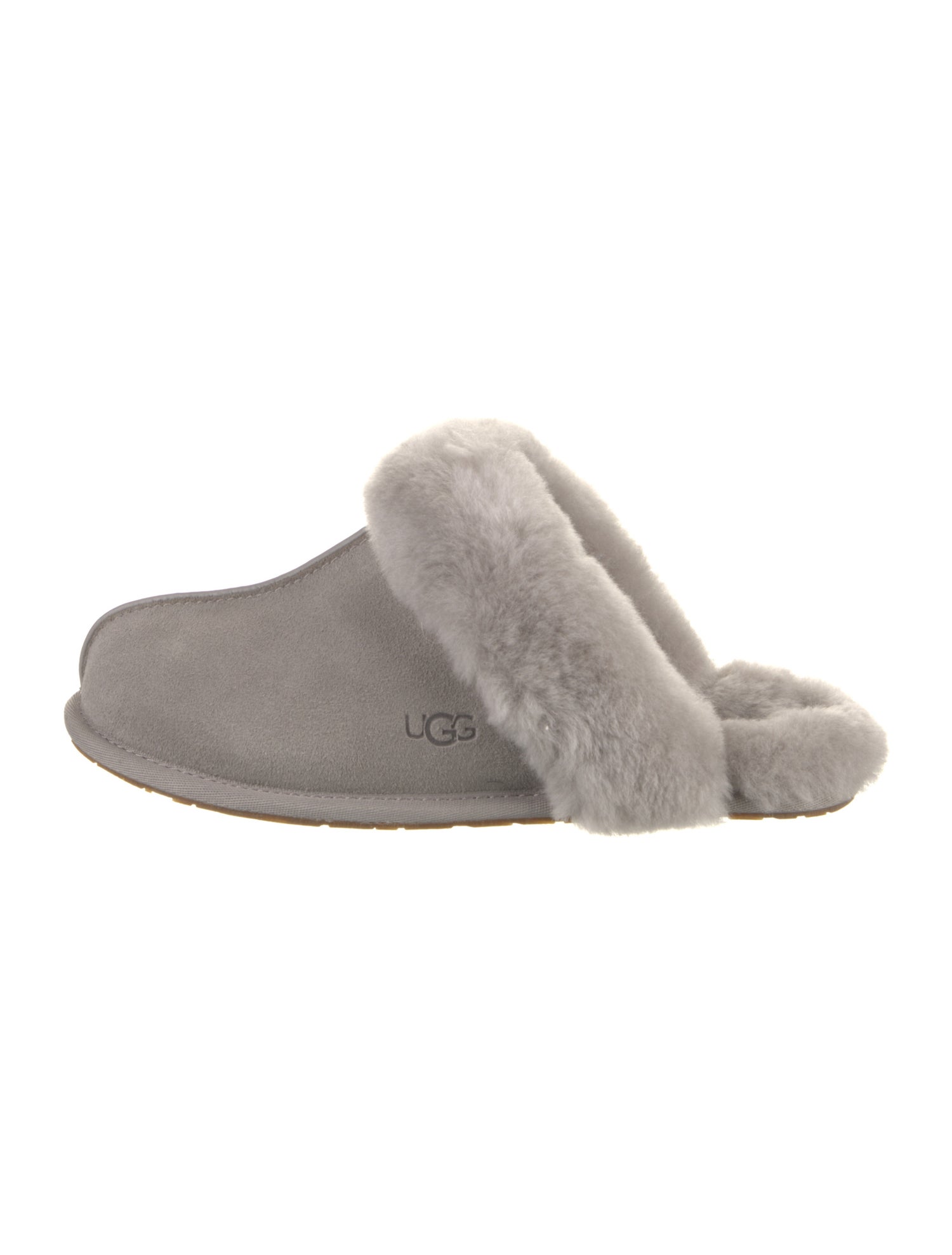 UGG Suede Fur Trim Slides