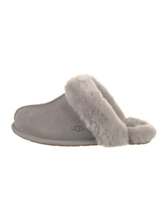 UGG Suede Fur Trim Slides