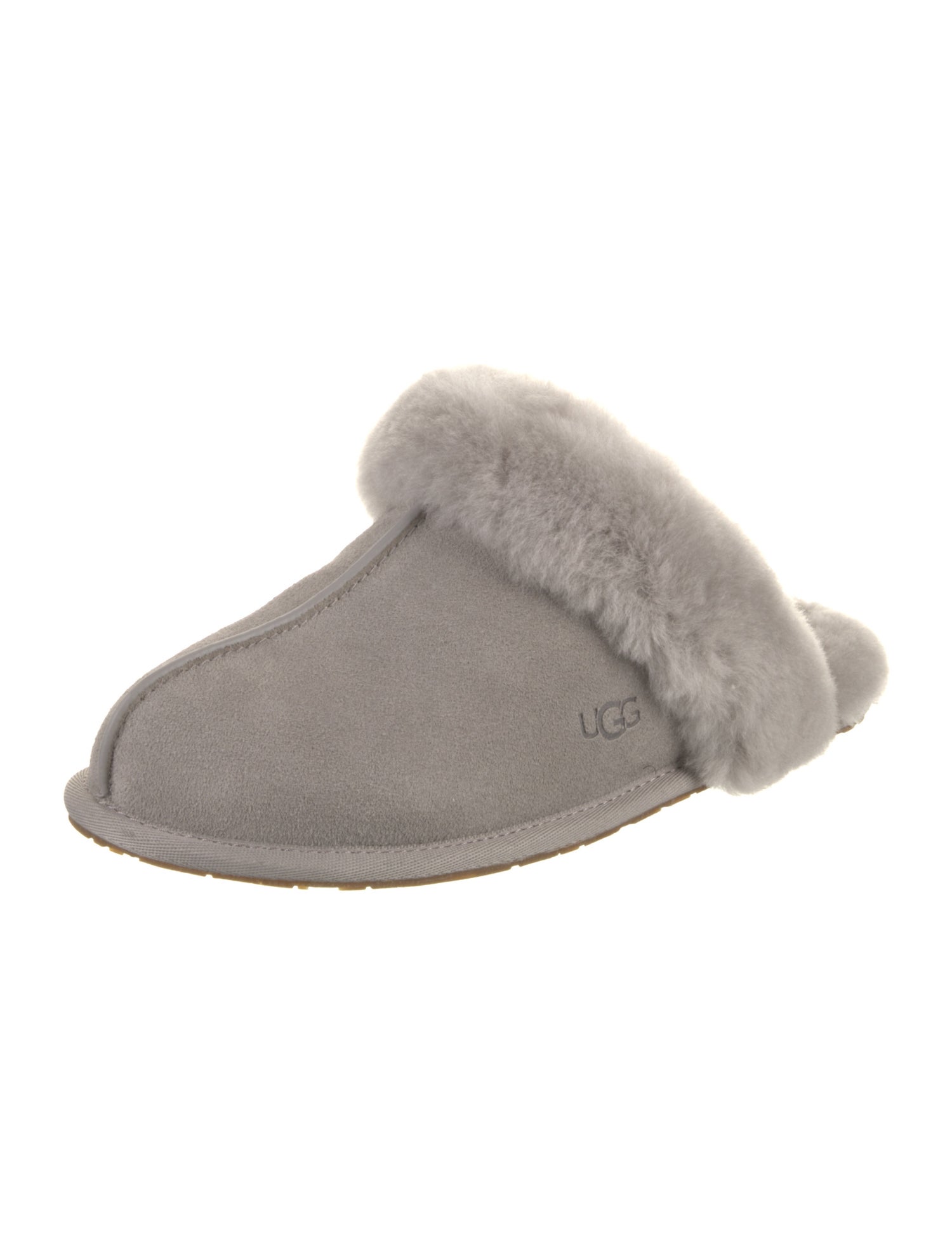 UGG Suede Fur Trim Slides